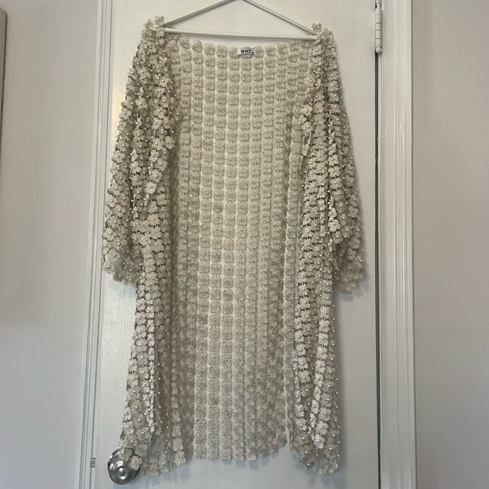 Vintage Pearl Beaded Cardigan Duster